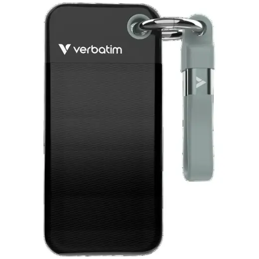 External Drive Verbatim Pocket SSD    512GB - keychain with USB-C cable 3.2 gen.2 black grey 32282