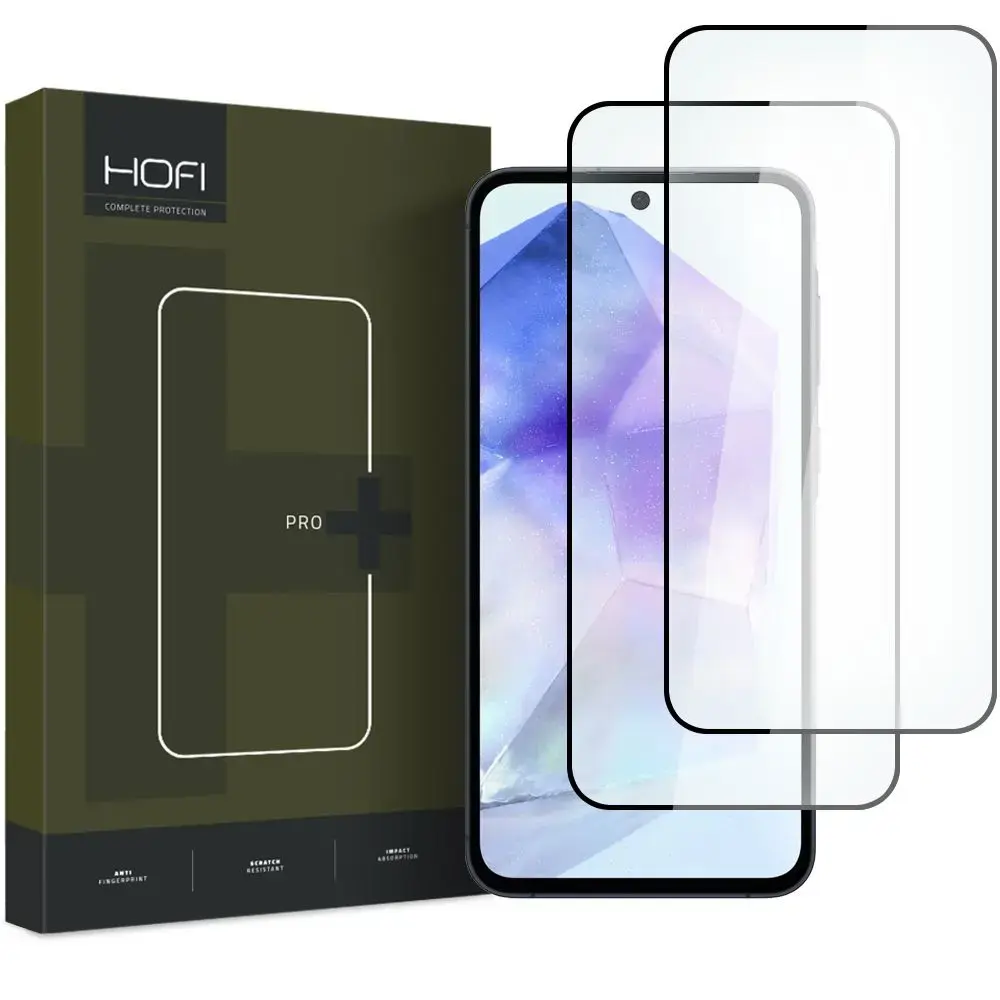 HOFI GLASS PRO+ aizsargstikls telefonam Samsung Galaxy A35 | Samsung Galaxy A55 5G melns 2 gab.