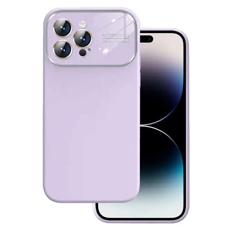 Soft Silicone Lens Case for Iphone 12 light purple