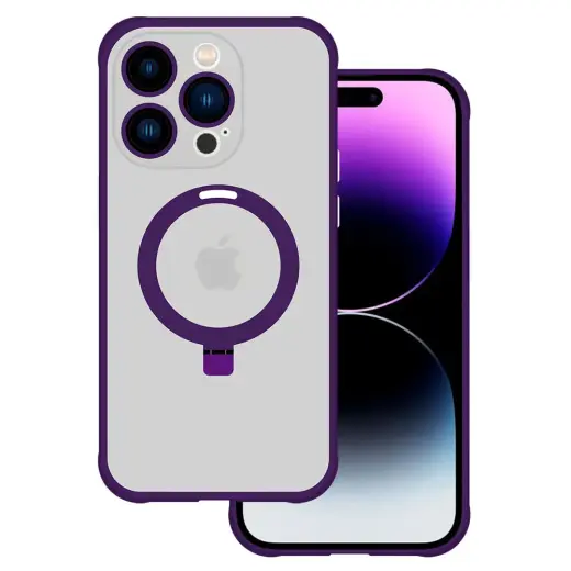 Tel Protect Magical maciņš ar statīvu un MagSafe atbalstu telefonam iPhone 15 Plus violets