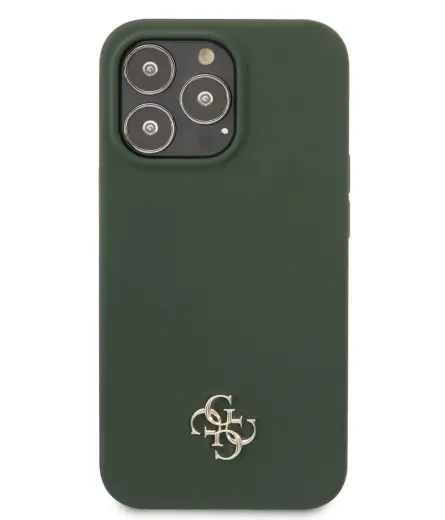 Guess 4G Silicone Metal Logo Case for iPhone 13 Pro Kaki