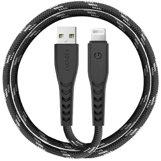 ENERGEA Nyloflex C89 провод для передачи данных и зарядки | MFI | USB-A на Lightning | 15W | 1.5m | черный