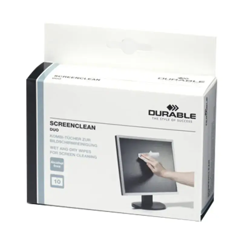 Salvetes monitoru tīrīšanai DURABLE Screenclean Duo, 10 gab./iepak.