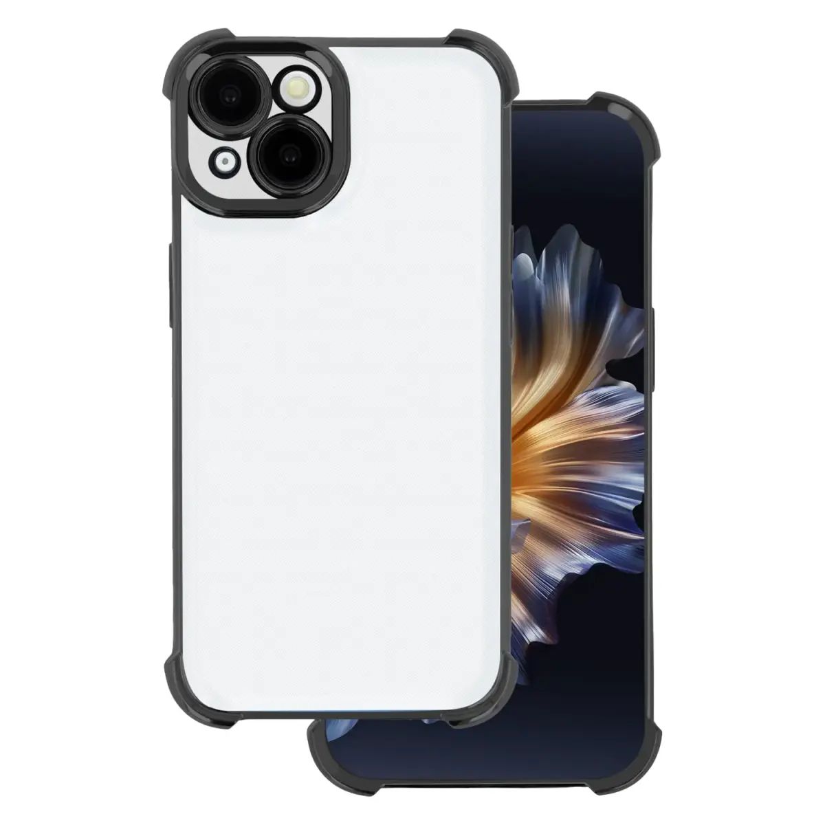 Anti Shock Chrome case for iPhone 15 Pro 6,1" black