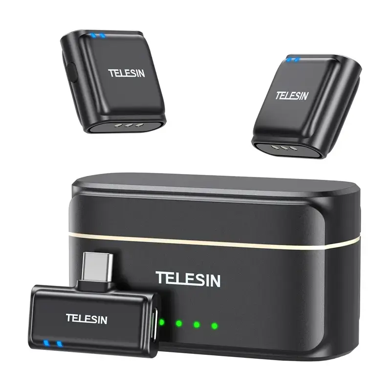 TELESIN wireless tie microphone + powerbank for phones (USB-C)