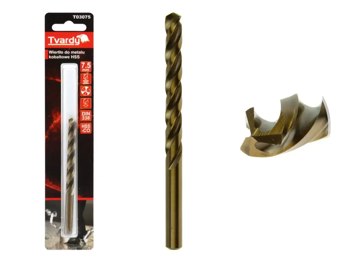 HSS Cobalt M35 3-Flute Drill Bit, 7.5 mm