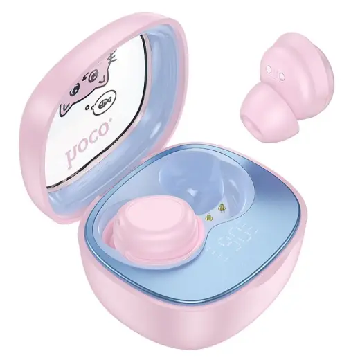Wireless earphones Hoco TWS for kids EW111 pink