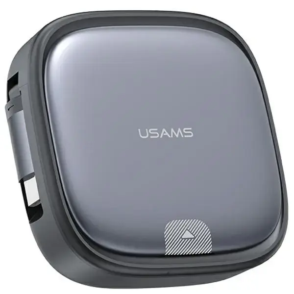 USAMS SJ650 3-in-1 datu pārraides un uzlādes vads | USB-A uz Micro USB, USB-C, Lightning | 60W | pelēks