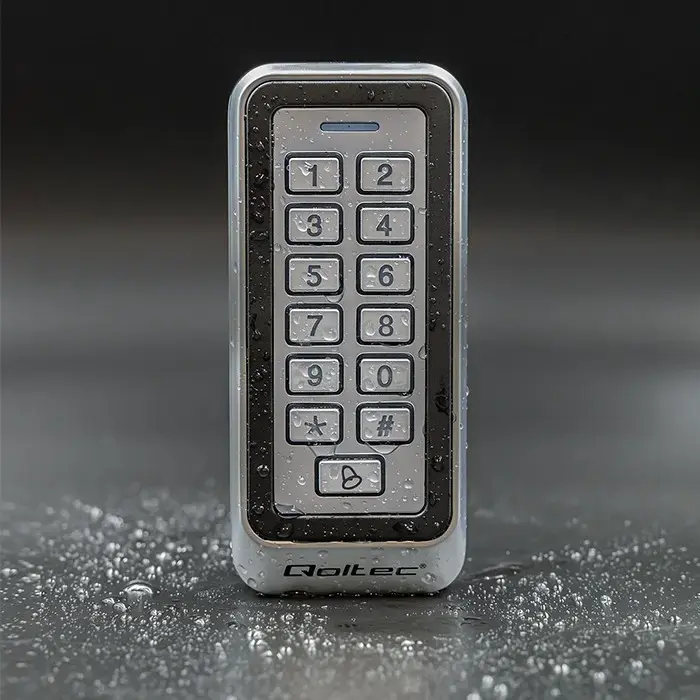 Qoltec Code lock RHEA with RFID reader | Code | Card | key fob |Doorbell | IP68 | EM