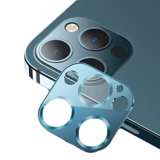 USAMS Camera Lens Glass iPhone 12 Pro Max metal niebieski|blue BH707JTT04 (US-BH707)