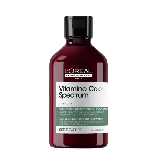 L'Oreal Professionnel, Vitamino Color Spectrum Green, Hair Shampoo, Neutralizing Red Tones, 300 ml