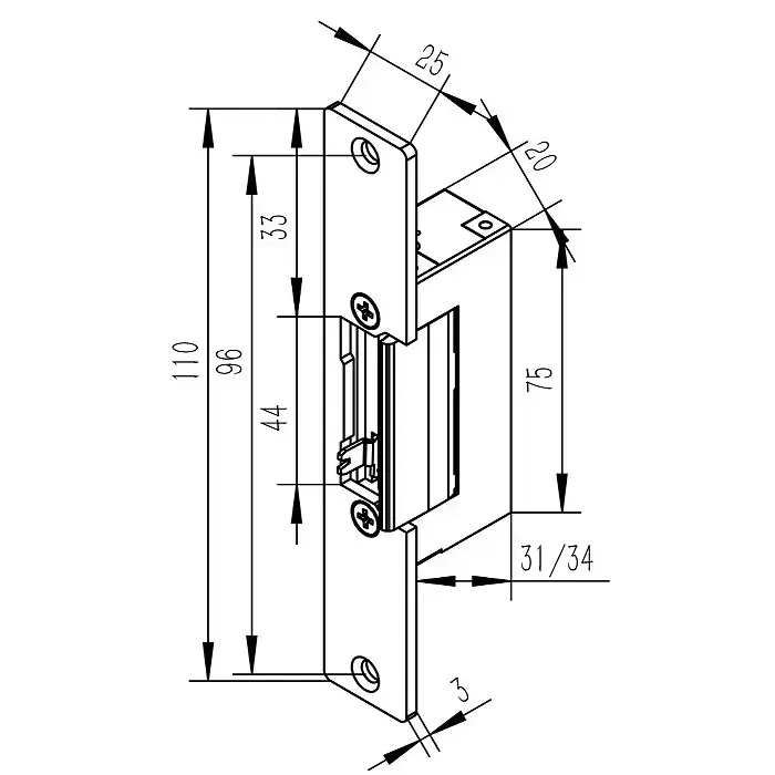 Qoltec Reverse electric strike | 12V | Stainless steel