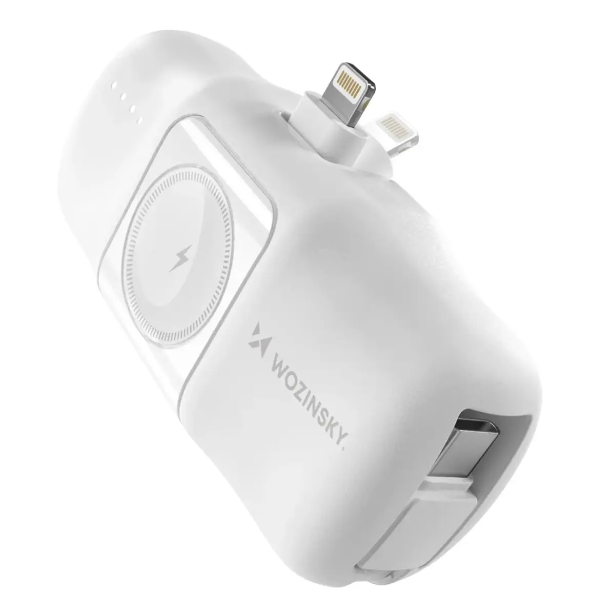 Wozinsky WF16-YLS ārējais akumulators (powerbank) | 5000 mAh | 15W | Lightning, USB-C, Apple Watch | balts