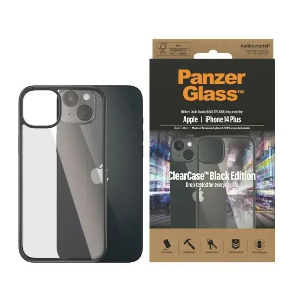 PanzerGlass ClearCase iPhone 14 Plus 6,7" Antibacterial czarny|black 0407