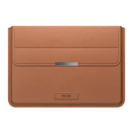 INVZI Leather Case | Cover with Stand Function for MacBook Pro|Air 15"|16" (Brown)