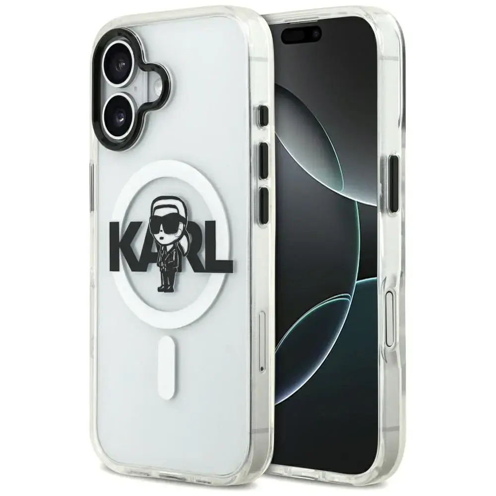Karl Lagerfeld IML Karl Sketch Logo MagSafe Case for iPhone 17 - Transparent