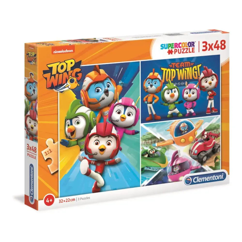 Set Trio, Clementoni, Top Wings, Puzzle, For Boys, 4+ years, 3x48 pcs