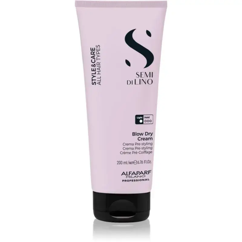 Alfaparf Milano Semi Di Lino Style&Care Blow Dry Cream Protective Blow-dry Accelerator Cream for All Hair Types 200 Ml
