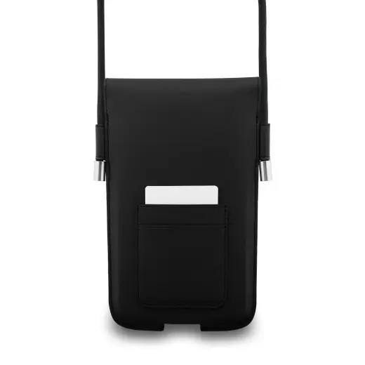 Lacoste PVC Blend Monogram Metal Logo Phone Pouch XL Black
