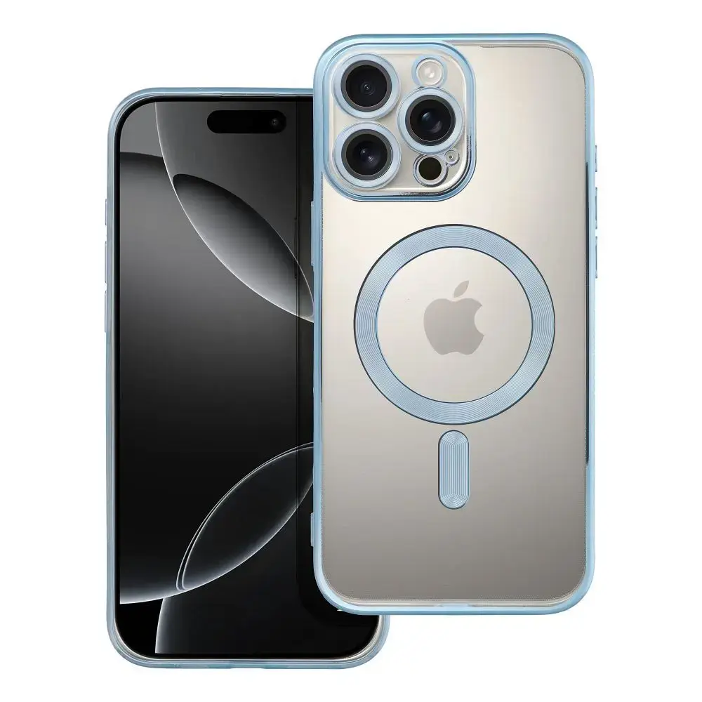Electro Mag telefono dėklas su MagSafe palaikymu iPhone 16 Pro Max mėlynas