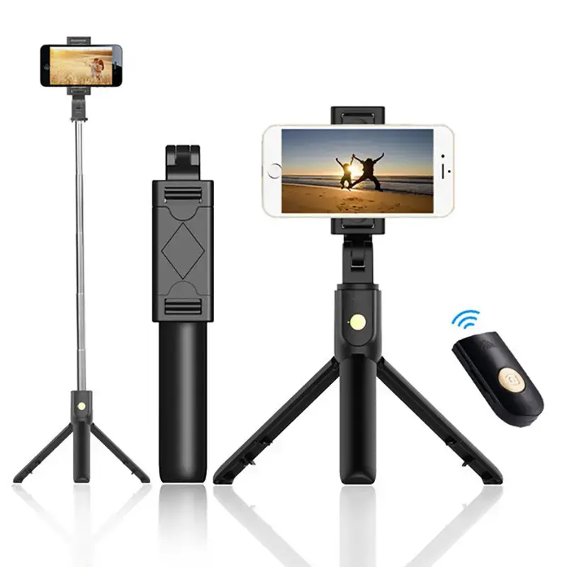 Selfie Stick - with detachable bluetooth remote control and tripod - K07 BLACK
