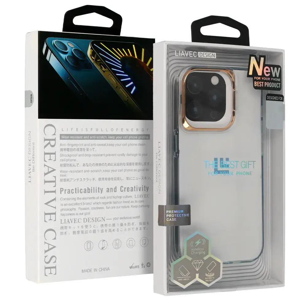 Transparent TPU Case for Iphone 15 Plus gold