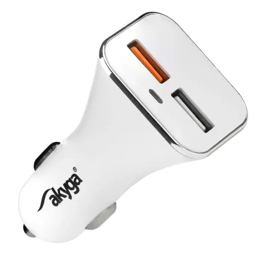 Akyga AK-CH-08 auto lādētājs | 18W | QC | USB-A | balts