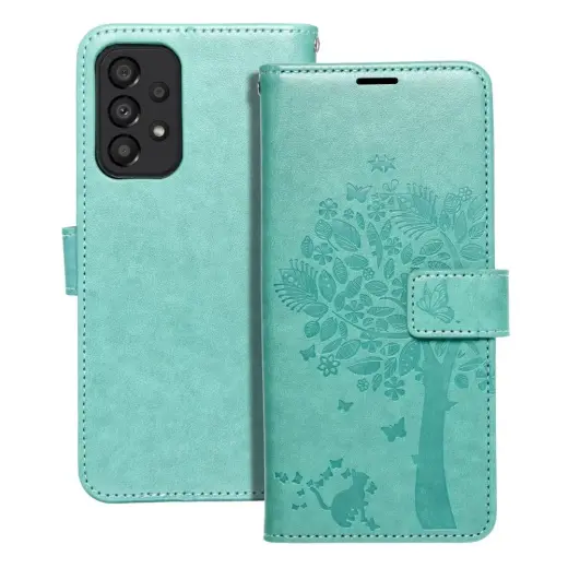 MEZZO tree knyginio tipo telefono dėklas Samsung Galaxy A33 5G (A336) žalias