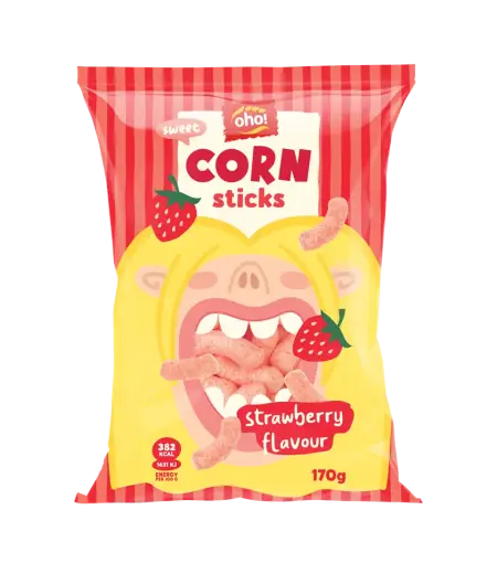 Kukurūzas nūjiņas Oho Ar zemeņu garšu 170g