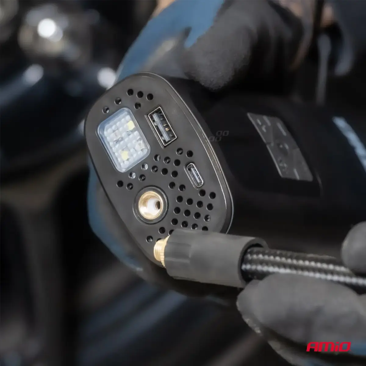 Portable air compressor LED USB-C 40W AMIO-04377