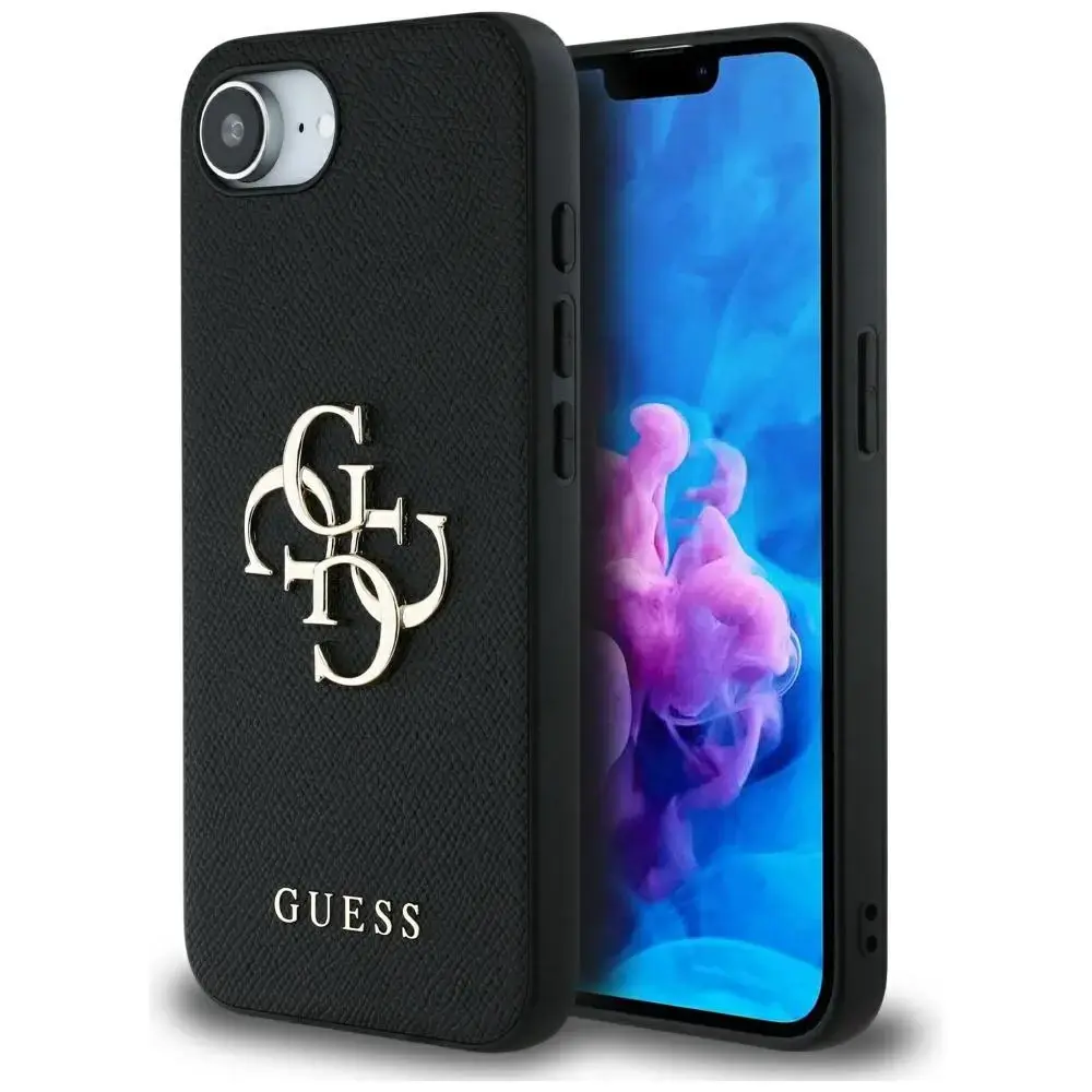 Case Guess Grained Big 4G Logo Small     Classic Logo for iPhone 16e black