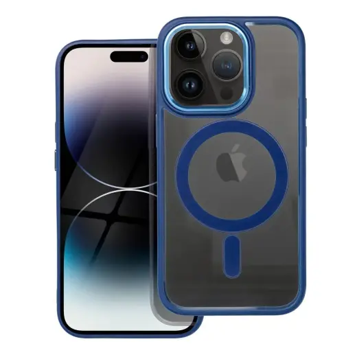 Color Edge Mag telefono dėklas su MagSafe palaikymu iPhone 14 Pro mėlynas
