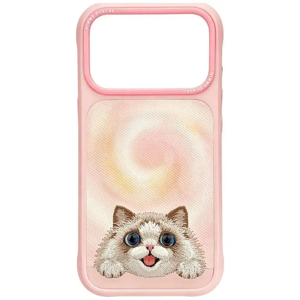 Nimmy case BIG EYED LYING RAGDOLL CAT compatible with MagSafe for IPHONE 18 Pro Max/17 Pro Max pink