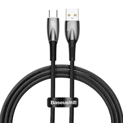 Baseus Glimmer Series data transfer and charging cable | USB-A to USB-C | 100W | 1m | black