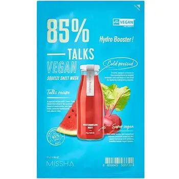 "Talks Vegan Squeeze Hydro Booster Sheet Mask - Veganská pleťová maska" - Talks Vegan Squeeze Hydro Booster Sheet Mask - Vegan facial mask.
