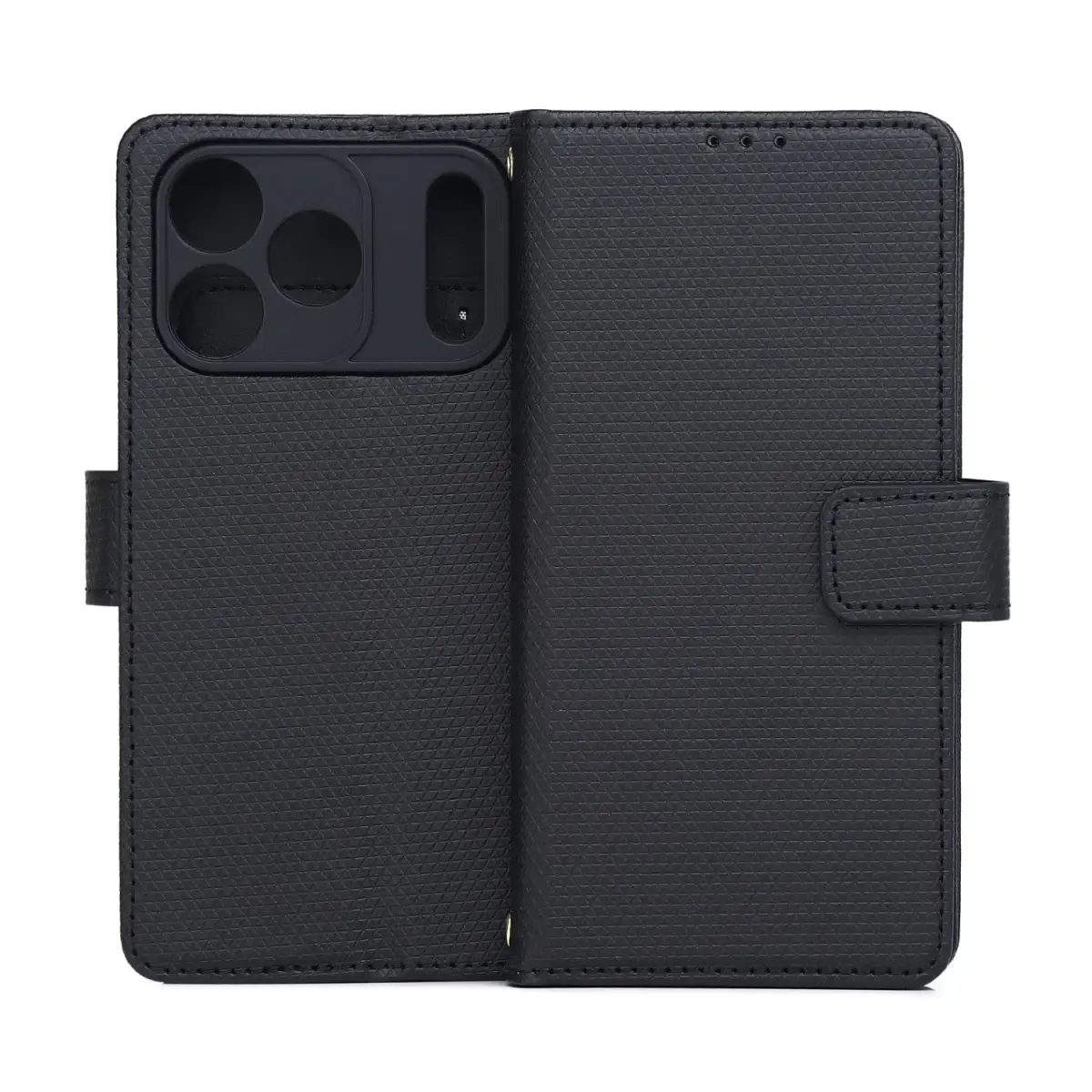 Smart Triangle grāmatveida maciņš telefonam iPhone 17 Pro | iPhone 18 Pro melns