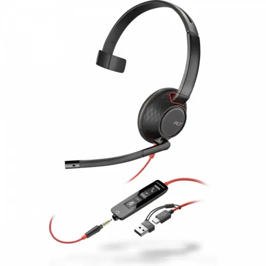 Headset Blackwire 5210 USB-C + 3.5mmP +USB-C|A 8X230AA