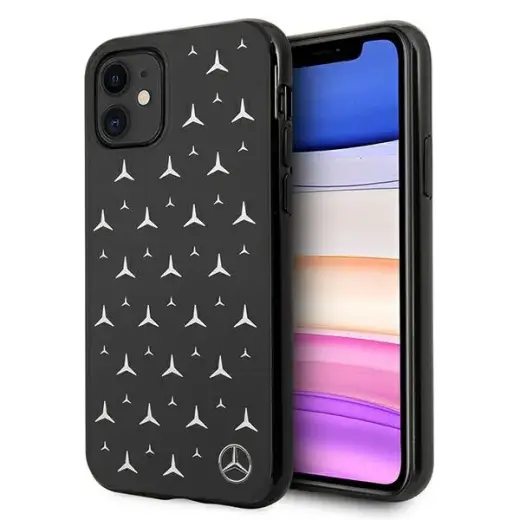 Mercedes MEHCN61ESPBK iPhone 11 6,1" | Xr czarny|black hardcase Silver Stars Pattern