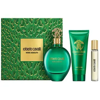 Cavalli Roberto Signature Verde Assoluto Gift Set EDP 75 ml, body milk 100 ml and EDP miniature 15 ml