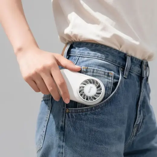Portable mini fan Hoco HX611 milky white