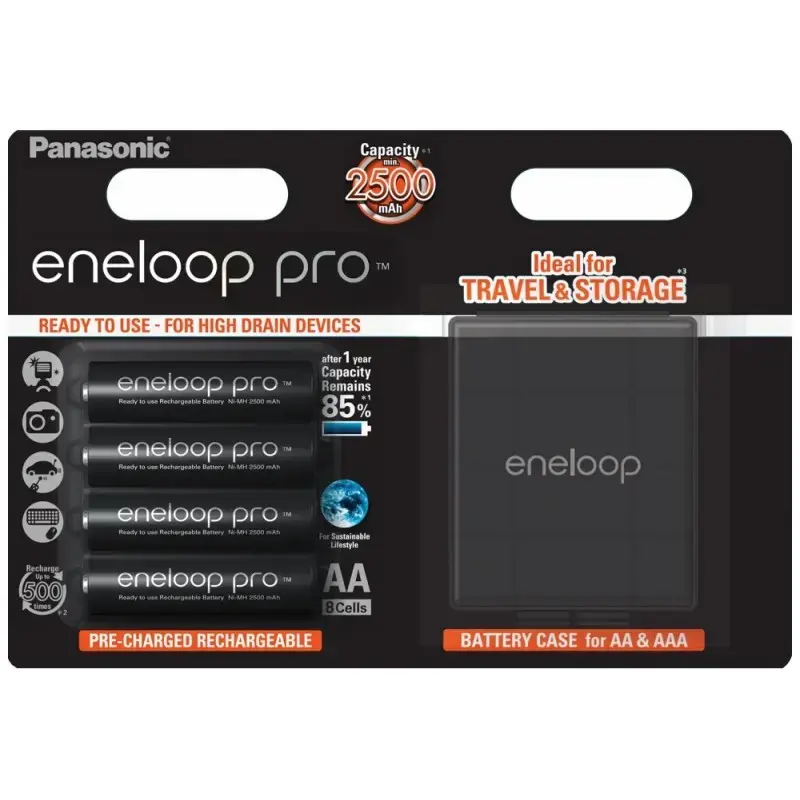 Panasonic Eneloop  PRO R6|AA 2500mAh rechargeable – 4 pcs blister +box