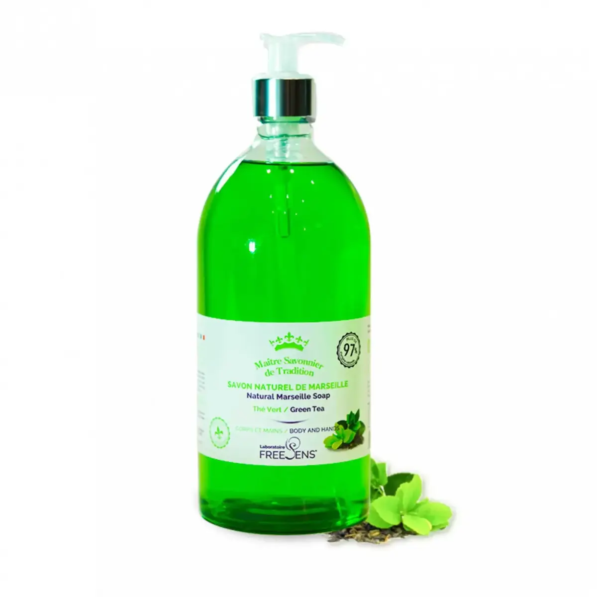 Laboratoire Freesens, Freesens, Green Tea, Gentle Cleansing, Liquid Soap, For Hands & Body, 1000 ml