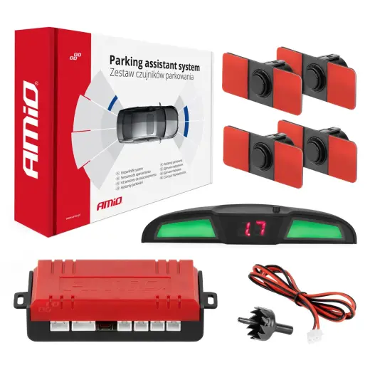 Parking assistant system LED COB 4 sensor black inside mount 16,5mm