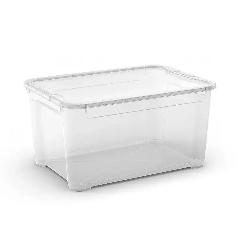 Kaste ar vāku T Box L 47L 39x55,5x28,5cm caurspīdīga