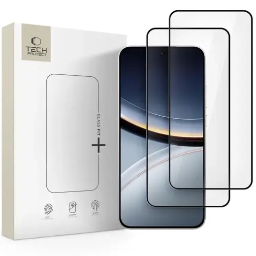 SZKŁO HARTOWANE TECH-PROTECT GLASS FIT+ 2-PACK XIAOMI POCO F7 5G BLACK