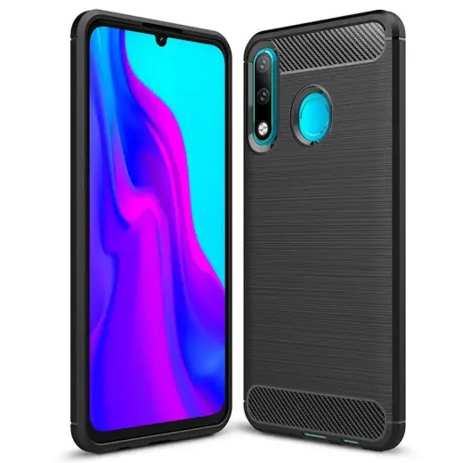 Fusion Trust Back Case Silikona Aizsargapvalks Priekš Huawei P30 Lite Melns