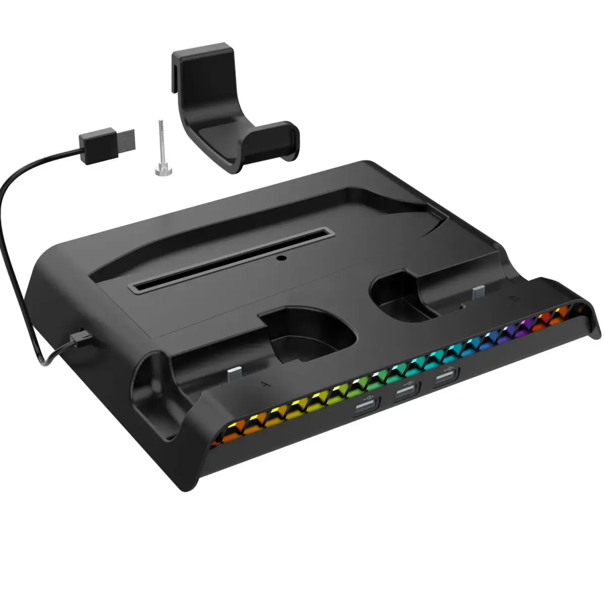 iPega P5S006H Multifunctional Charging RGB Stand with Cooling for PS5 Slim Black (Damaged Package)