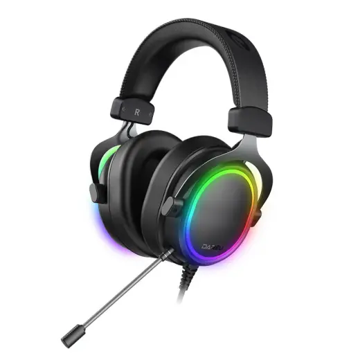Dareu EH925s PRO gaming headphones, USB, ENC, RGB, 7.1 (black)