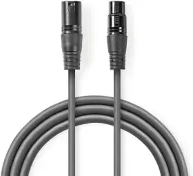 Kabelis Nedis XLR M - XLR F 0.5m
