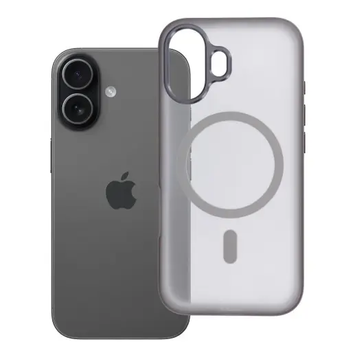 Flexline Mag telefono dėklas su MagSafe palaikymu iPhone 17 pilkas